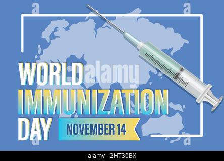 World immunization day poster design illustration Stock Vector