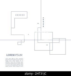 Wireframe element with abstract figure Stock Vector