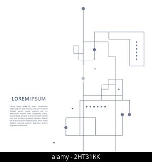 Wireframe element with abstract figure Stock Vector