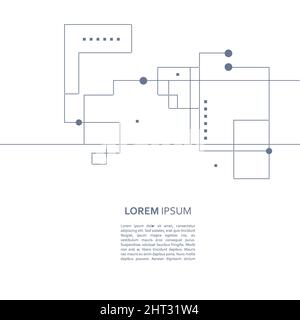 Wireframe element with abstract figure Stock Vector