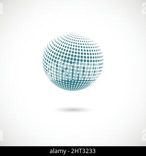 Vector abstract dotted halftone planet Stock Vector