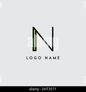 Colorful minimal initial letter N logo icon Stock Vector
