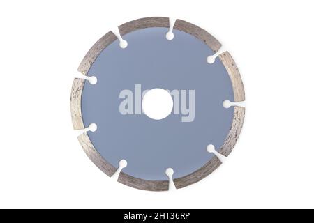 Diamond cutting disc for stone for angle grinders isolated on white Stock Photo