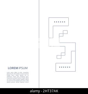 Wireframe element with abstract figure Stock Vector