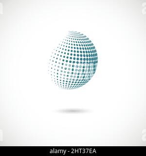 Vector abstract dotted halftone planet Stock Vector