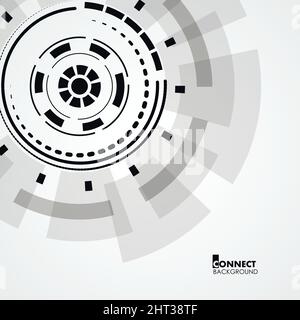 Technological circle with geometry elements Stock Vector