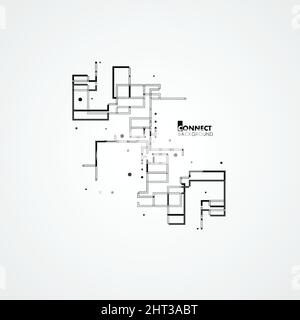 Line, square, circle elements Stock Vector