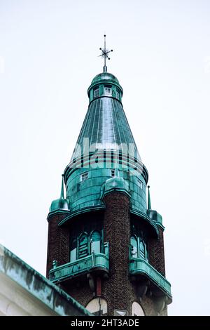 Vertical shot of the building of an old mental asylum in Stockholm, Sweden Stock Photo