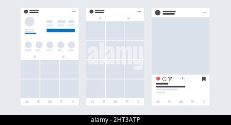 Social Media Carousel Simple Template Account Page Stock Vector