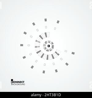 Technological circle with geometry elements Stock Vector