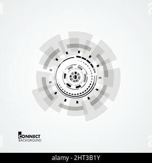Technological circle with geometry elements Stock Vector