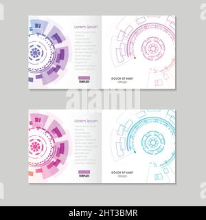 Abstract brochure template with technology round Stock Vector
