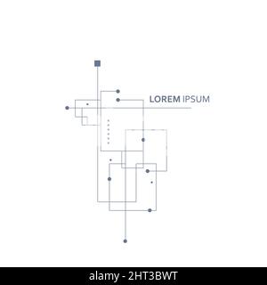 Wireframe element with abstract figure Stock Vector