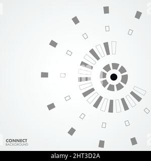 Technological circle with geometry elements Stock Vector