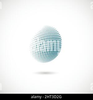 Vector abstract dotted halftone planet Stock Vector
