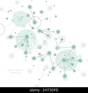 Illustration of molecular level scientific experiment Stock Vector