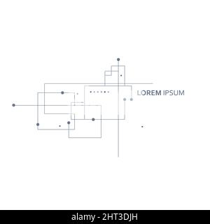 Wireframe element with abstract figure Stock Vector