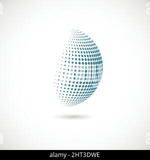 Vector abstract dotted halftone planet Stock Vector
