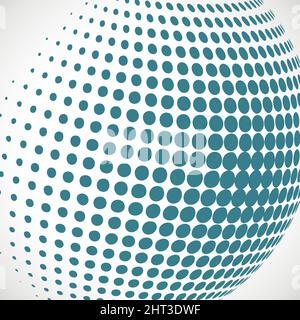 Vector abstract dotted halftone planet Stock Vector