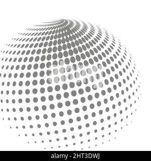 Abstract halftone effect 3d sphere Stock Vector