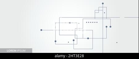 Connected lines and dots. Vector banner Illustration Stock Vector