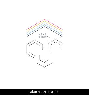 Heart line abstract symbol vector Stock Vector