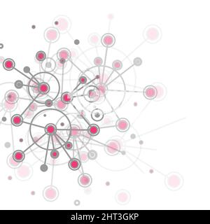 Illustration of molecular level scientific experiment Stock Vector