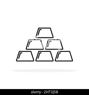 Gold ingot icon. Gold bars icon. Linear gold bars sign. Vector illustration. Stock Vector