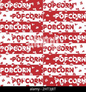 Seamless pattern with popcorn. Vector background. Stock Vector