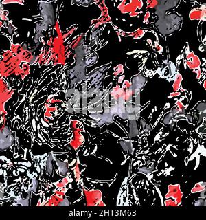 abstract dark red floral background, pattern for printing on fabric and paper. Vector illustration Stock Vector