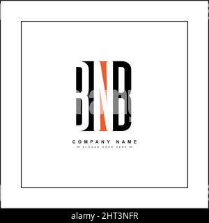 Initial Letter BNB Logo - Simple Monogram Logo for Initials B, N and B - Vector Logo Template for Business Name Initials Stock Vector