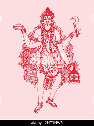 Maa Kali | my drawing of Kali, Hindu goddess known to be des… | Flickr