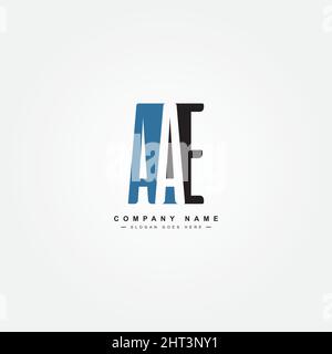 Simple Business Logo for Initial Letter AAE - Alphabet Logo - Vector Logo Template for Business Name Initials Stock Vector