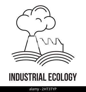 Industrial ecology. Electricity factory icon. Factory icon. Factory symbol design template. Stock Vector