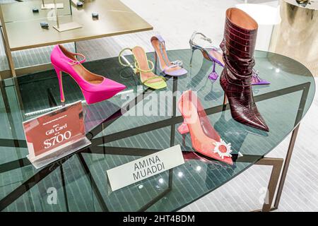 Bal Harbour Florida Bal Harbour Shops upscale luxury designer mall shopping Saks Fifth Avenue department store display sale inside interior Amina Muad Stock Photo
