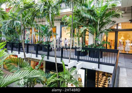 Bal Harbour Florida Bal Harbour Shops upscale luxury designer mall shopping palm trees landscaping Stock Photo