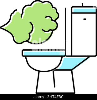 Flatulence color line icon. Isolated vector element. Outline pictogram ...