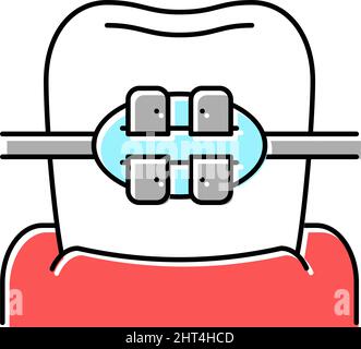 mount tooth braces color icon vector illustration Stock Vector