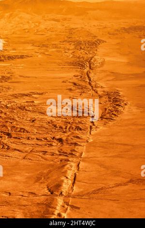 San andreas fault line desert in California