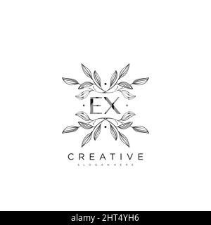 EX Initial Letter Flower Logo Template Vector premium vector Stock Vector