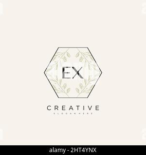 EX Initial Letter Flower Logo Template Vector premium vector Stock Vector