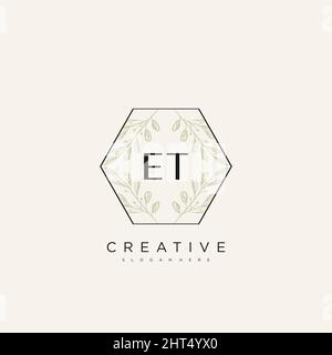 ET Initial Letter Flower Logo Template Vector premium vector Stock Vector