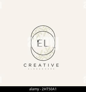 EL Initial Letter Flower Logo Template Vector premium vector Stock Vector