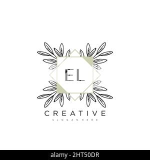 EL Initial Letter Flower Logo Template Vector premium vector Stock Vector