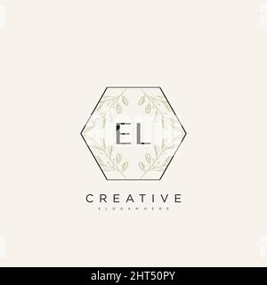 EL Initial Letter Flower Logo Template Vector premium vector Stock Vector