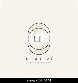 EF Initial Letter Flower Logo Template Vector premium vector Stock Vector