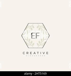 EF Initial Letter Flower Logo Template Vector premium vector Stock Vector