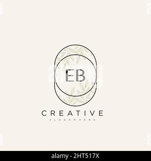 EB Initial Letter Flower Logo Template Vector premium vector Stock Vector