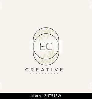 EC Initial Letter Flower Logo Template Vector premium vector Stock Vector