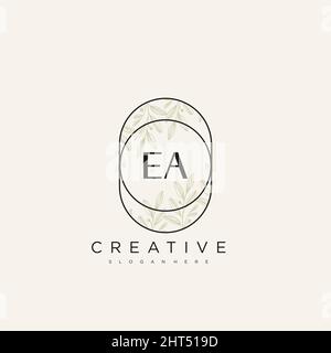 EA Initial Letter Flower Logo Template Vector premium vector Stock Vector